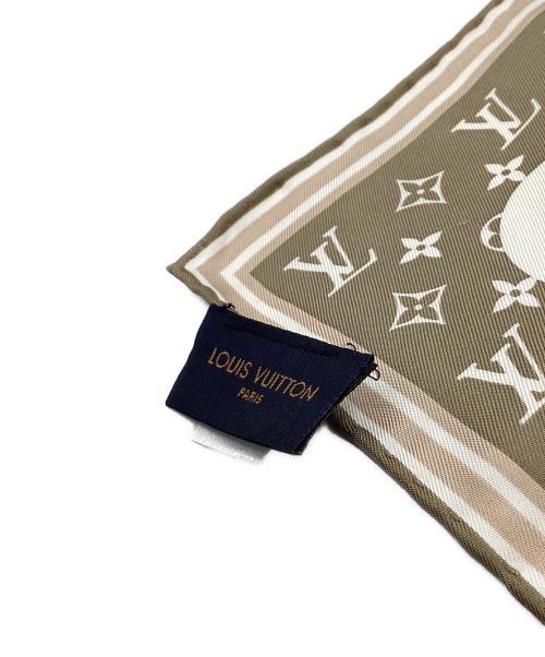 LOUIS VUITTON（ルイ ヴィトン）LOUIS VUITTON (ルイ ヴィトン) LOUIS VUITTON　モノグラム　シルクスカーフ ベージュの古着・服飾アイテム
