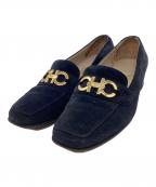 Salvatore Ferragamoサルヴァトーレ フェラガモ）の古着「Salvatore Ferragamo　ローファー」｜ネイビー×ゴールド