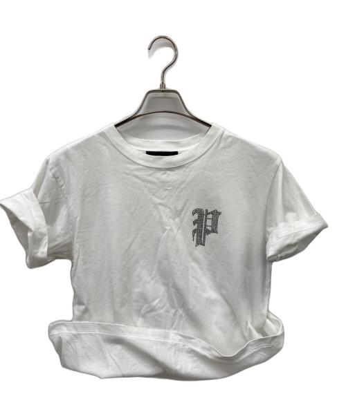 PHATRNK（ファットランク）PHATRNK (ファットランク) 半袖カットソー ホワイト×シルバー サイズ:Mの古着・服飾アイテム