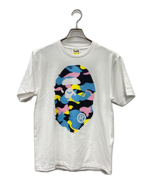 A BATHING APE（アベイシングエイプ）A BATHING APE (アベイシングエイプ) A BATHING APE半袖カットソー ホワイト×ブルー サイズ:Mの古着・服飾アイテム