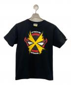 A BATHING APEアベイシングエイプ）の古着「A BATHING APE　半袖カットソー」｜ブラック×レッド