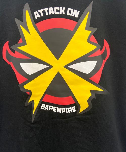 A BATHING APE（アベイシングエイプ）A BATHING APE (アベイシングエイプ) A BATHING APE　半袖カットソー ブラック×レッド サイズ:Sの古着・服飾アイテム