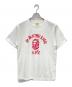 A BATHING APE（アベイシングエイプ）の古着「A BATHING APE　CAMO COLLEDE TEE　半袖カットソー」｜ホワイト×レッド