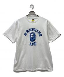 A BATHING APE（アベイシングエイプ）の古着「半袖カットソー」｜ホワイト×ブルー