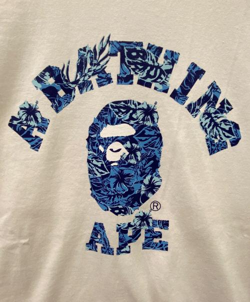 A BATHING APE（アベイシングエイプ）A BATHING APE (アベイシングエイプ) 半袖カットソー ホワイト×ブルー サイズ:Lの古着・服飾アイテム