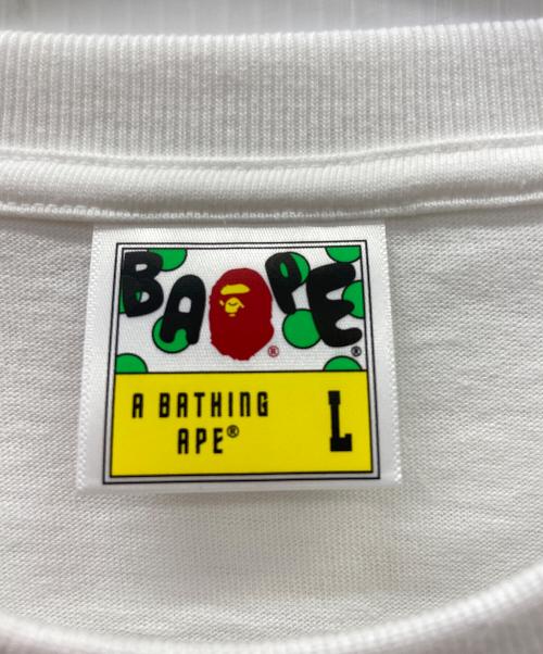 A BATHING APE（アベイシングエイプ）A BATHING APE (アベイシングエイプ) 半袖カットソー ホワイト×ブルー サイズ:Lの古着・服飾アイテム