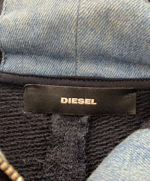 DIESEL（ディーゼル）DIESEL (ディーゼル) フーデッドジャケット ネイビー×ブルー サイズ:Lの古着・服飾アイテム