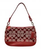 COACHコーチ）の古着「COACH　シグネチャー　アクセサリーポーチ」｜レッド