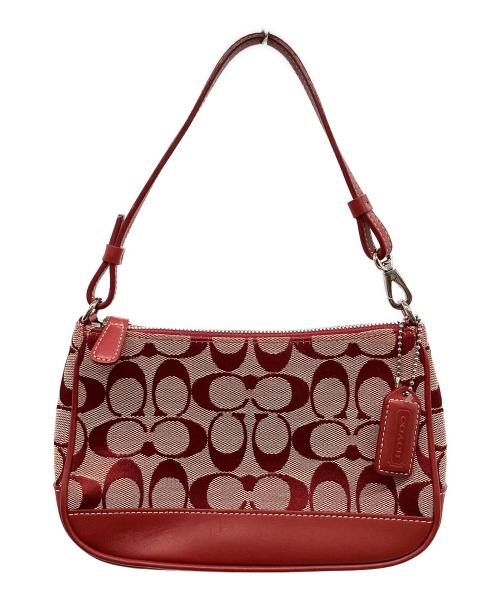 COACH（コーチ）COACH (コーチ) COACH　シグネチャー　アクセサリーポーチ レッドの古着・服飾アイテム