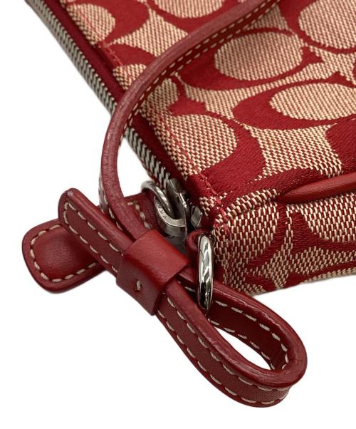 COACH（コーチ）COACH (コーチ) COACH　シグネチャー　アクセサリーポーチ レッドの古着・服飾アイテム