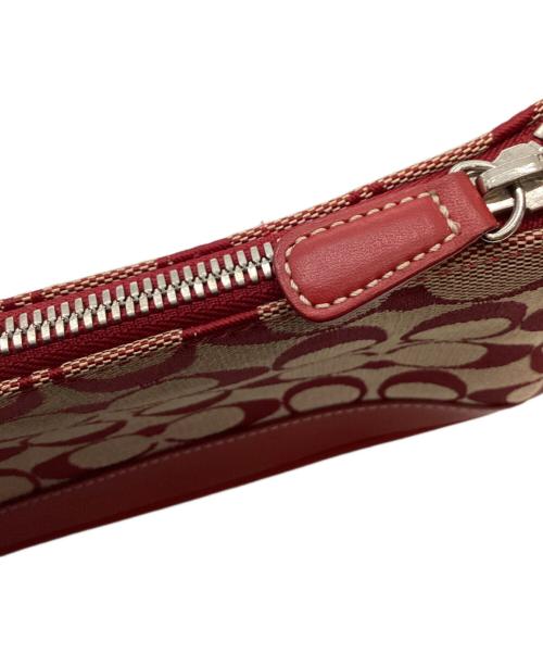COACH（コーチ）COACH (コーチ) COACH　シグネチャー　アクセサリーポーチ レッドの古着・服飾アイテム