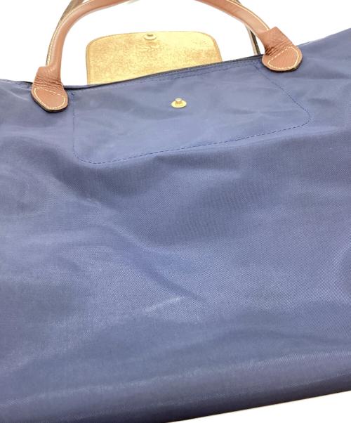 LONGCHAMP（ロンシャン）LONGCHAMP (ロンシャン) LONGCHAMP　ルプリアージュ　トートバッグ ネイビー×ブラウンの古着・服飾アイテム