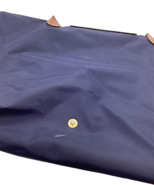 LONGCHAMP（ロンシャン）LONGCHAMP (ロンシャン) LONGCHAMP　ルプリアージュ　トートバッグ ネイビー×ブラウンの古着・服飾アイテム