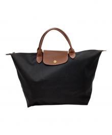 LONGCHAMP（ロンシャン）の古着「LONGCHAMP　ルプリアージュ　トートバッグ」｜ブラック×ブラウン