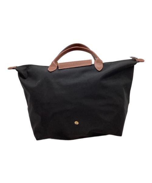 LONGCHAMP（ロンシャン）LONGCHAMP (ロンシャン) LONGCHAMP　ルプリアージュ　トートバッグ ブラック×ブラウンの古着・服飾アイテム