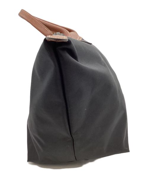 LONGCHAMP（ロンシャン）LONGCHAMP (ロンシャン) LONGCHAMP　ルプリアージュ　トートバッグ ブラック×ブラウンの古着・服飾アイテム