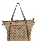 GUCCIグッチ）の古着「GUCCI　GGスプリーム　トートバッグ」｜ベージュ×ブラウン
