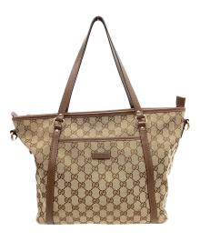 GUCCI（グッチ）の古着「GUCCI　GGスプリーム　トートバッグ」｜ベージュ×ブラウン