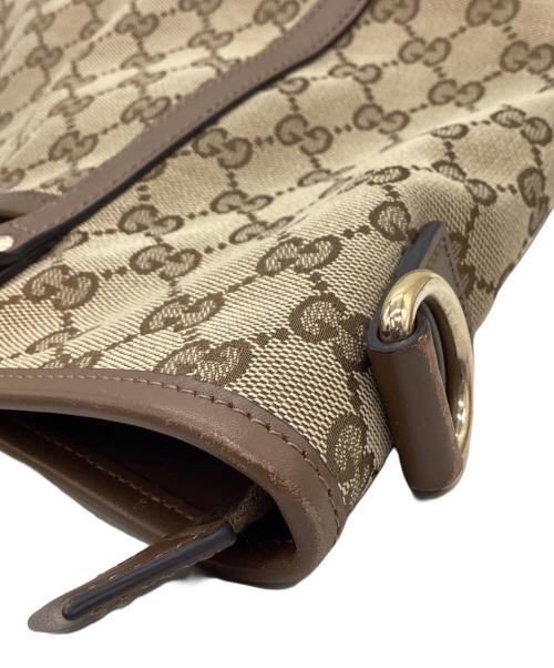 GUCCI（グッチ）GUCCI (グッチ) GUCCI　GGスプリーム　トートバッグ ベージュ×ブラウンの古着・服飾アイテム