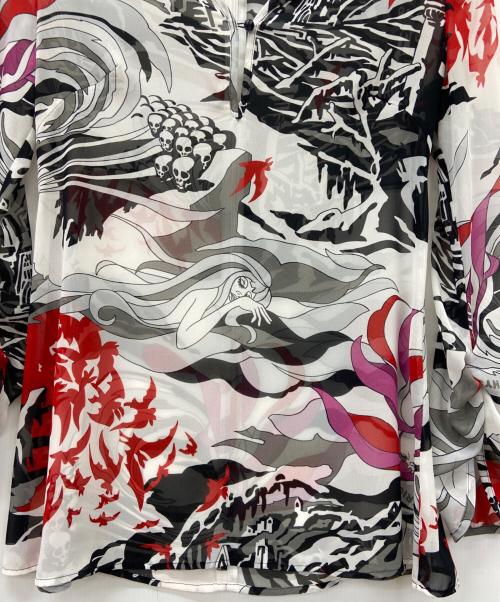 hysterics（ヒステリックス）hysterics (ヒステリックス) hysterics　長袖ブラウス ブラック×ホワイト サイズ:Freeの古着・服飾アイテム