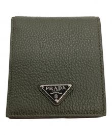 PRADA（プラダ）の古着「2つ折り財布」｜グリーン