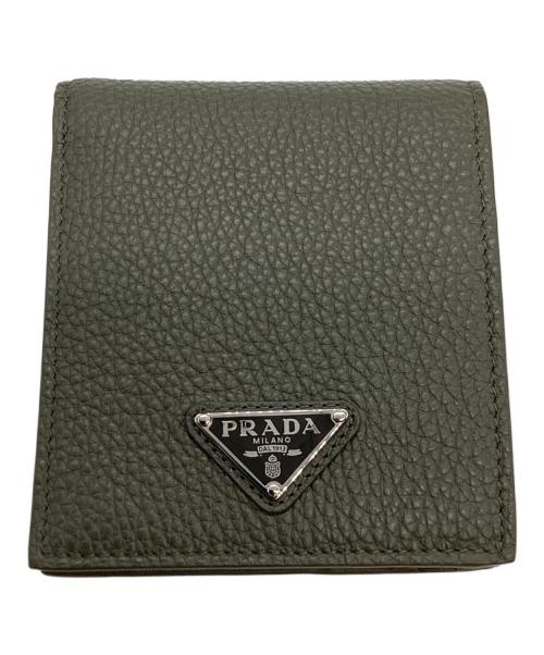 PRADA（プラダ）PRADA (プラダ) 2つ折り財布 グリーンの古着・服飾アイテム