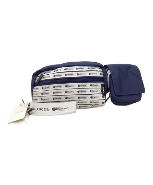 LeSportsac（レスポートサック）LeSportsac (レスポートサック) ZUCCA (ズッカ) LeSportsac　ZUCCA　LOUVER TAPE BELTPACK ネイビー×ホワイトの古着・服飾アイテム