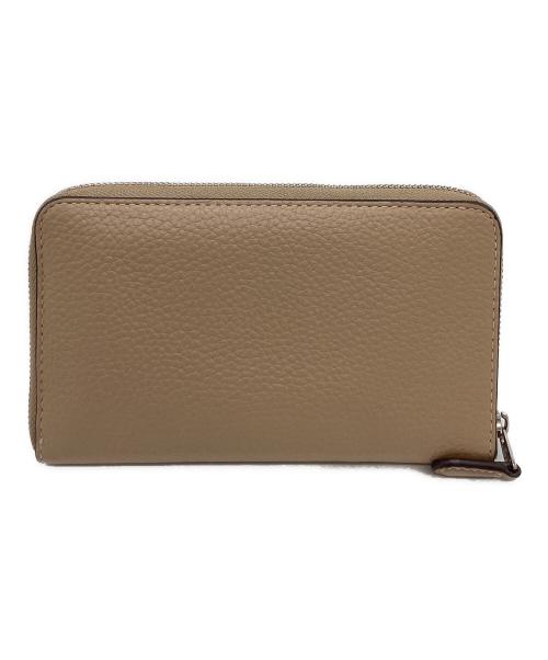 COACH（コーチ）COACH (コーチ) COACH　トープレザー ミディアム ID ジップウォレット　2つ折り財布 ベージュ×ホワイトの古着・服飾アイテム