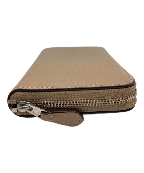 COACH（コーチ）COACH (コーチ) COACH　トープレザー ミディアム ID ジップウォレット　2つ折り財布 ベージュ×ホワイトの古着・服飾アイテム