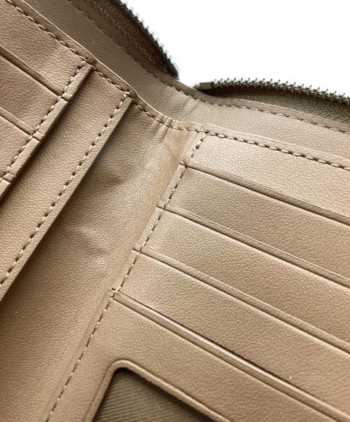 COACH（コーチ）COACH (コーチ) COACH　トープレザー ミディアム ID ジップウォレット　2つ折り財布 ベージュ×ホワイトの古着・服飾アイテム