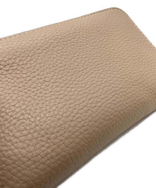 COACH（コーチ）COACH (コーチ) COACH　トープレザー ミディアム ID ジップウォレット　2つ折り財布 ベージュ×ホワイトの古着・服飾アイテム