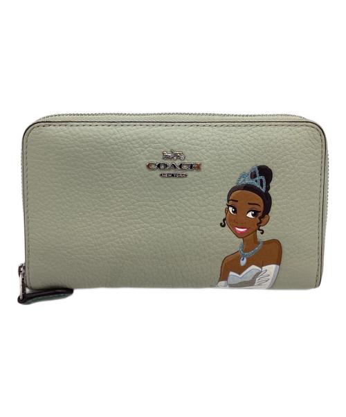 COACH（コーチ）COACH (コーチ) DISNEY (ディズニー) COACH　Disney　プリンセスと魔法のキス　ラウンドファスナー財布 グリーンの古着・服飾アイテム