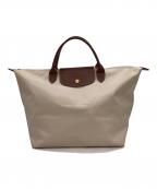 LONGCHAMPロンシャン）の古着「LONGCHAMP　ルプリアージュ オリジナルトップハンドルバッグ」｜ベージュ