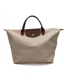 LONGCHAMP（ロンシャン）の古着「LONGCHAMP　ルプリアージュ オリジナルトップハンドルバッグ」｜ベージュ