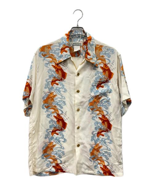 MAKANA LEI（マカナレイ）MAKANA LEI (マカナレイ) 半袖シャツ アイボリー×オレンジ サイズ:Lの古着・服飾アイテム