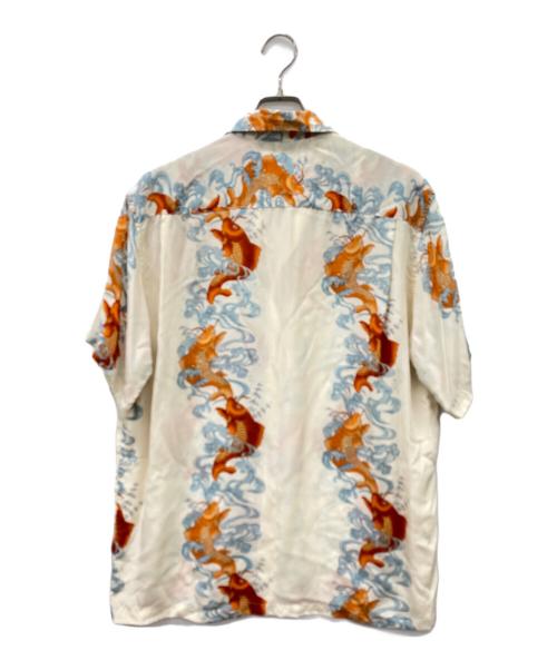 MAKANA LEI（マカナレイ）MAKANA LEI (マカナレイ) 半袖シャツ アイボリー×オレンジ サイズ:Lの古着・服飾アイテム