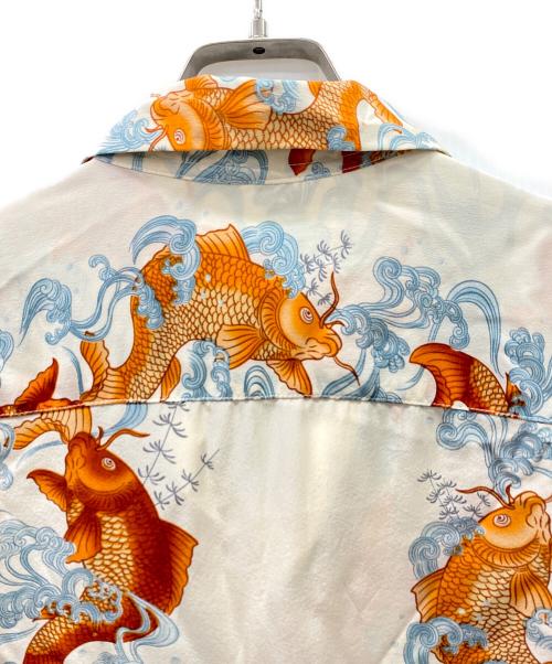 MAKANA LEI（マカナレイ）MAKANA LEI (マカナレイ) 半袖シャツ アイボリー×オレンジ サイズ:Lの古着・服飾アイテム