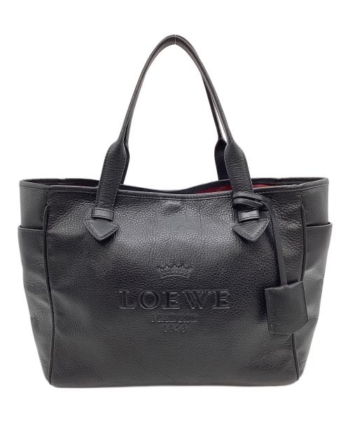 LOEWE（ロエベ）LOEWE (ロエベ) ヘリテージトートバッグ ブラック×ボルドーの古着・服飾アイテム