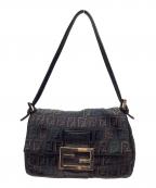 FENDIフェンディ）の古着「FENDI　ズッキーノ　ミニマンマバケット　ハンドバッグ」｜ブラック×マルチカラー