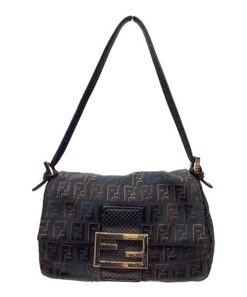 FENDI（フェンディ）FENDI (フェンディ) FENDI　ズッキーノ　ミニマンマバケット　ハンドバッグ ブラック×マルチカラーの古着・服飾アイテム