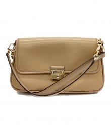 MICHAEL KORS（マイケルコース）の古着「MICHAEL KORS　BRADSHAW スモール コンバーチブルショルダーバッグ」｜ベージュ×ゴールド