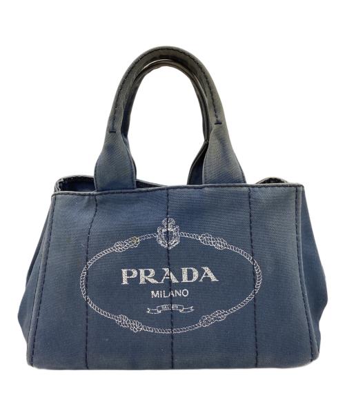 PRADA（プラダ）PRADA (プラダ) PRADA　カナパ　ハンドバッグ ブルーの古着・服飾アイテム