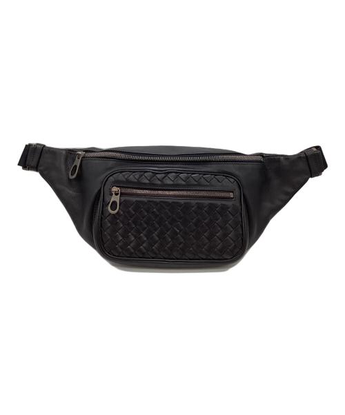 BOTTEGA VENETA（ボッテガベネタ）BOTTEGA VENETA (ボッテガベネタ) BOTTEGA VENETA　イントレチャート　ボディバッグ ブラックの古着・服飾アイテム