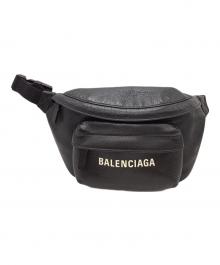 BALENCIAGA（バレンシアガ）の古着「BALENCIAGA　エブリデイロゴベルトバッグ」｜ブラック