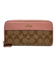 COACH（コーチ）の古着「COACH　長財布」｜ピンク×ベージュ