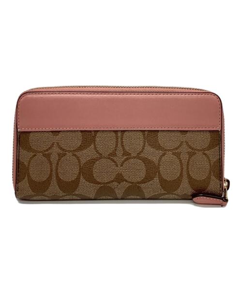 COACH（コーチ）COACH (コーチ) COACH　長財布 ピンク×ベージュの古着・服飾アイテム