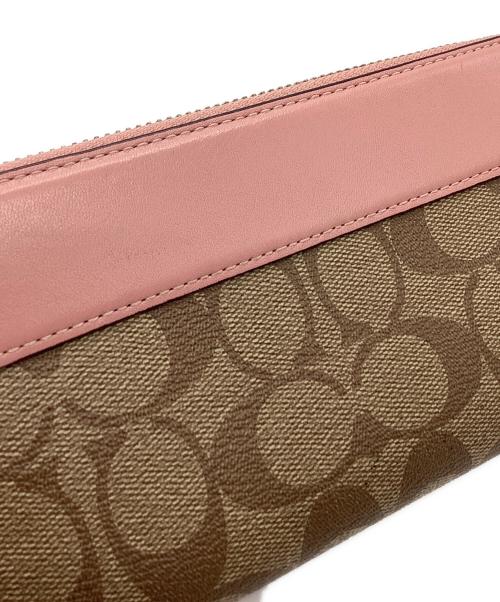 COACH（コーチ）COACH (コーチ) COACH　長財布 ピンク×ベージュの古着・服飾アイテム