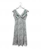 HER LIP TOハーリップトゥ）の古着「Lace Trimmed Floral Dress」｜グリーン×ホワイト