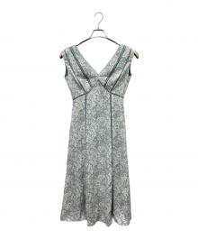 HER LIP TO（ハーリップトゥ）の古着「Lace Trimmed Floral Dress」｜グリーン×ホワイト