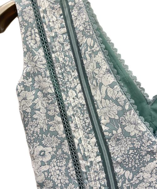 HER LIP TO（ハーリップトゥ）HER LIP TO (ハーリップトゥ) Lace Trimmed Floral Dress グリーン×ホワイト サイズ:Mの古着・服飾アイテム